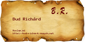 Bud Richárd névjegykártya