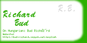 richard bud business card